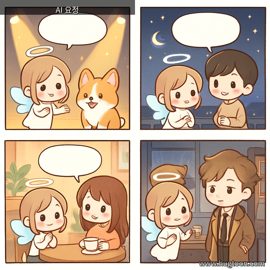 별빛 아래의 강아지