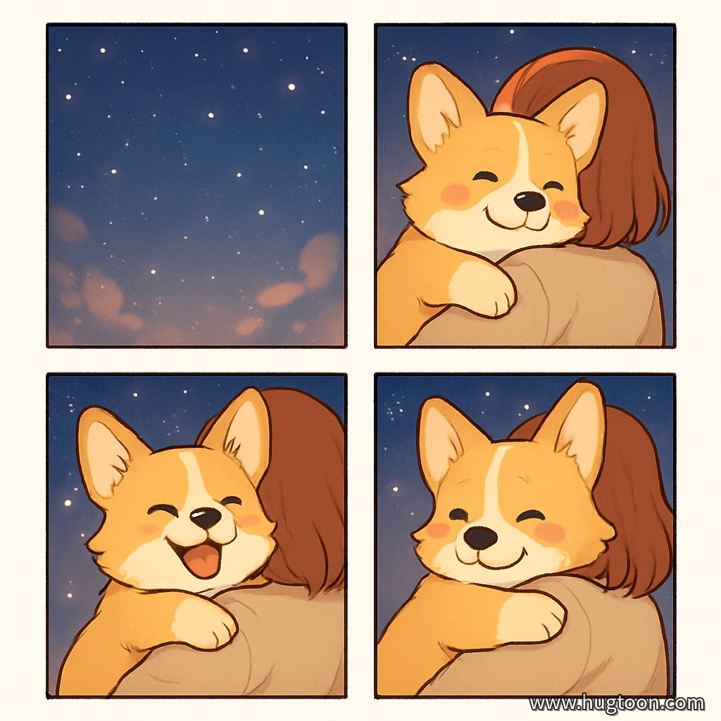 별빛 아래 강아지